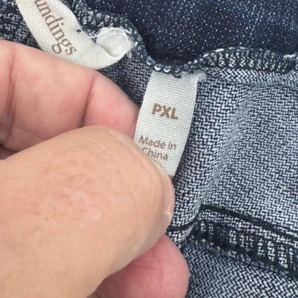 Soft Surroundings Dark Wash Pull‎ On Denim Shorts Cuffed Hem PXL Dark Indigo